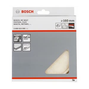 Bosch 160 mm Lambswool Bonnet For Random Orbit Sanders (Pack of 2 Pcs), 3 608 610 000
