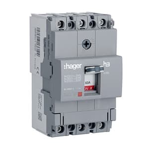 Hager Novello+ 80 Amp MCCBs Thermal Magnetic Release - X160 (3 Pole & 18 kA), HDA080Z
