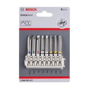 Bosch 8 Pcs Pick & Click Extra Hard Mix Screwdriver Bit Set, 2 608 522 417