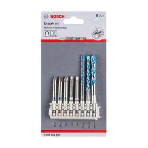 Bosch 8 Pcs Pick & Click Extra Hard Screwdriver Bits & Multi Construction Drill Bits Mixed Set, 2 608 522 420