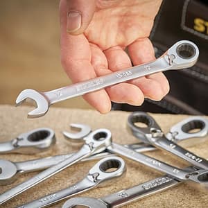 Stanley 15 mm Fatmax Anti-Slip Reversible Combination Ratchet Wrenches, FMMT13088-0