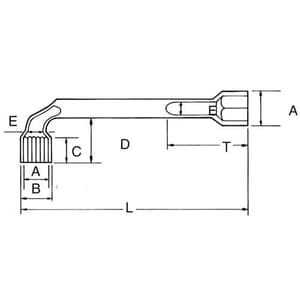 Stanley 22 mm Deep Hole Angled Open Socket Wrench, 2-87-602