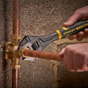 Stanley 250 mm / 10 inch Fatmax Bi-Material Quick Adjustable Wrench (Black Phosphate Finish), FMHT13127-0