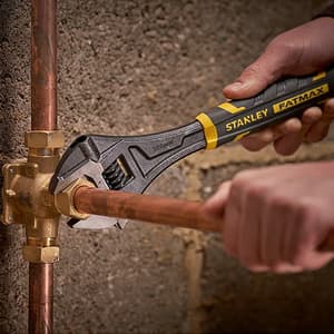Stanley 300 mm / 12 inch Fatmax Bi-Material Quick Adjustable Wrench (Black Phosphate Finish), FMHT13128-0