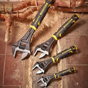Stanley 300 mm / 12 inch Fatmax Bi-Material Quick Adjustable Wrench (Black Phosphate Finish), FMHT13128-0