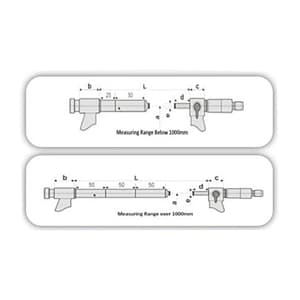 Yuzuki 500 - 600 mm Adjustable Outside Micrometer with Adjustable Anvils, AOM500600E