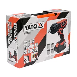 Yato 18V / 2.0 Ah Li-ion Cordless Impact Wrench Kit (2 Battery & Charger), YT-82804