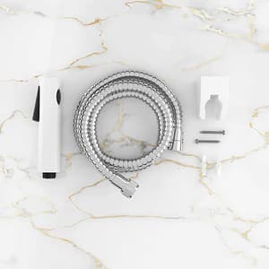 Kohler Cuff Health Faucet With 1.2 Mtr Flexible Hose In White, K-98100IN-0