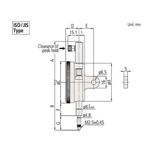 Mitutoyo 0 - 10 mm Special Dial Indicator with Lug Back, 2046A-80