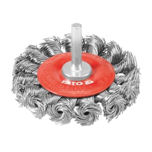 Yato 75 mm Dia. Circular Brush with Shaft (Twist Steel Wire), YT-4759