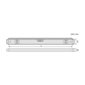 Insize 60cm Non-Magnetic Aluminum Level with Ruler, 4923-600