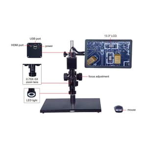 Insize 20 - 123X Auto Focus Digital Microscope with Display, 5303-AF103
