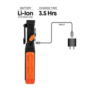 Groz 500 Lumens Worklight with Intensity Control & Battery Display, LED/396