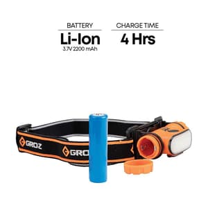 Groz 150 Lumens Rechargeable Headlamp with Hand Sensor, LED/220