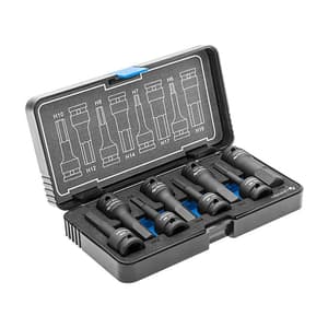 Hogert 8 Pcs Hex Impact Bit Socket Set (1/2 inch Sq. Drive), HT6R004