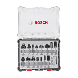 Bosch 8 mm shank Mixed Router Bit Set (Pack of 15 Pcs), 2 607 017 472