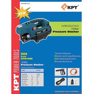 KPT Shakti 130 Bar 1600W Pressure Washer, KPW1400