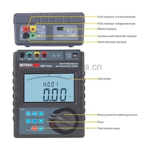 Metravi 0 - 30kOhm Earth Resistance Range Digital Earth Resistance and Soil Resistivity Tester, PRO ERT-1602