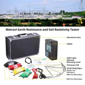 Metravi 0 - 30kOhm Earth Resistance Range Digital Earth Resistance and Soil Resistivity Tester, PRO ERT-1602