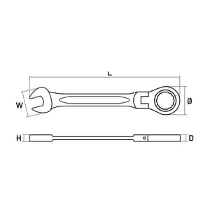 Hogert 8 mm Combination Ratchet Spanner With Flexible Head, HT1R048