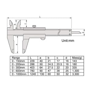 Mitutoyo 200 mm / 8 inch High Accuracy Standard Vernier Caliper, 530-118