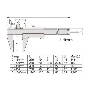 Mitutoyo 150 mm / 6 inch High Accuracy Standard Vernier Caliper, 530-312