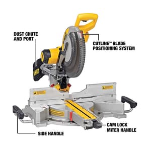 Dewalt 305mm 1675W Compound Slide Mitre Saw with 60T TCT Blade, DWS780-QS
