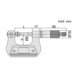 Insize 175 - 200 mm Non-Rotating Spindle Universal Micrometer with Tips, 3280-200A