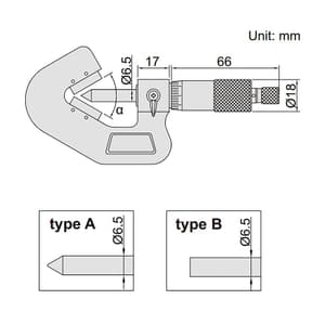 Insize 65 - 85 mm V-Anvil Micrometer, 3290-855A