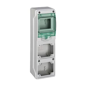Schneider Electric 4 Module x 2 Horizontal Opening Mini Enclosure Suitable To Mount Modular Devices And PratiKa 16A Socket (Weather Proof), 13176