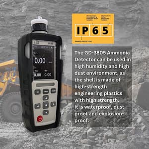 CEM 0 - 100 PPM Ammonia Gas Detector With Built-In Pump, GD-3805