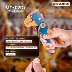 Multitec 7 inch / 180 mm Automatic Wire Stripper & Cutter, MT-02DX