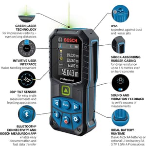 Bosch 50 Mtr Professional Laser Measure With Color Backlit Display (Bluetooth Enabled), GLM 50-27 CG