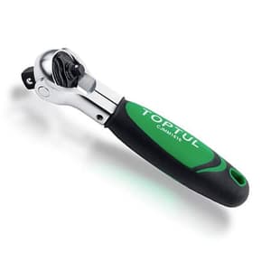 Toptul 1/2" x 1/4" Stubby Swivel-Head Ratchet with Dual Drives, CJMM1616