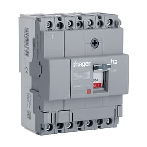 Hager Novello+ 100 Amp MCCBs Thermal Magnetic Release - X160 (4 Pole & 18 kA), HDA101Z