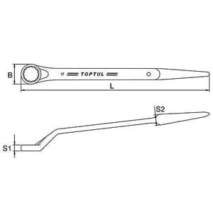Toptul 48 mm 45° Offset Single Ring Wrench, AAAS4848