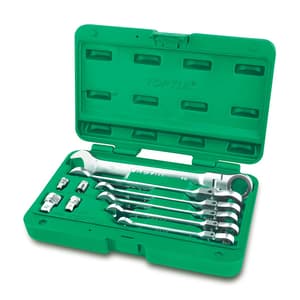 Toptul 10 Pcs Pro-Series Flexible Ratchet Combination Wrench Set, GAAI1003