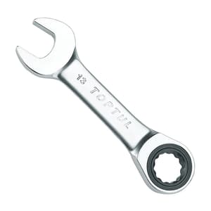 Toptul 19 mm Stubby Non - Reversible Ratchet Combination Wrench (72 Teeth Ratchet Mechanism), AOAB1919