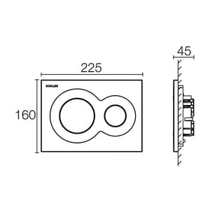Kohler Lynk Pneumatic Faceplate In Glossy Black Finish, K-75890IN-P-7