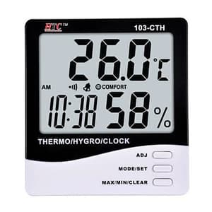 HTC -50°C to 70°C Hygro Thermometer with Clock & Large 2 Line LCD Display, 103-CTH