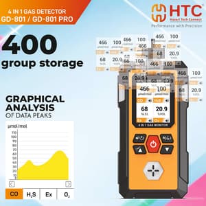 HTC 4 in 1 Gas Detector (CO/H2S/Ex/O2), GD-801