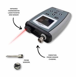 Metravi 0 - 200 mm/s RMS Vibration Tester With Machine Condition Monitor, VT-145