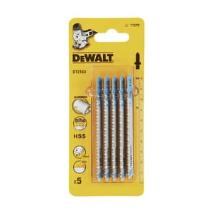 Dewalt 100 x 72 mm High Speed Steel Jigsaw Blades For Metal (T127D) (Pack of 5 Pcs), DT2163-QZ