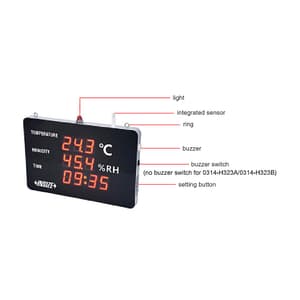 Insize -20°C to 60°C Large Screen Temperature & Humidity Meter, 0314-H323A
