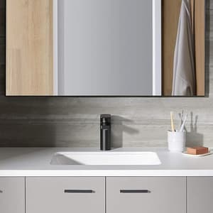 Kohler Parallel Single Control Wall Mount Basin / Lavatory Faucet Without Drain In Matte Black Finish, K-23472T-4-BL