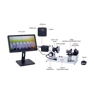 Insize 10.5 - 62.5X Horizontal Microscope with Display, 5316-HM810
