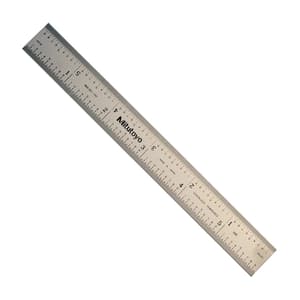 Mitutoyo 0 - 6 inch Wide Rigid Steel Ruler (16R), 182-102