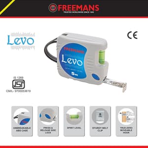 Freemans 3Mtr x 13mm Levo Steel Tape With Belt Clip, LV313