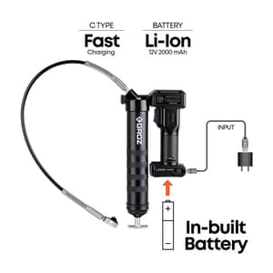 Groz 8000 PSI USB Rechargeable Battery Grease Gun, RGG/12L