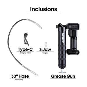 Groz 8000 PSI USB Rechargeable Battery Grease Gun, RGG/12L